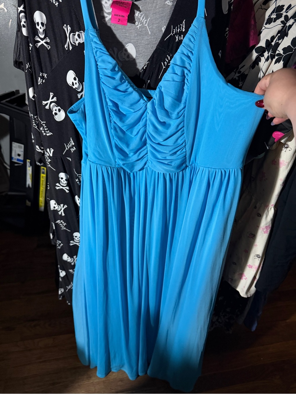 Torrid Bright Blue Ruched Bodice Maxi Dress